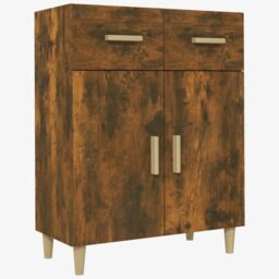 Berkfield Home Sideboard Smoked Oak 69.5x34x90 cm Engineered Wood in Brown - thumbnail 2