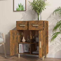 Berkfield Home Sideboard Smoked Oak 69.5x34x90 cm Engineered Wood in Brown - thumbnail 6