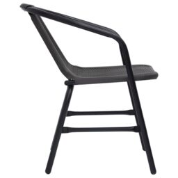 Berkfield Home Garden Chairs 4 pcs Plastic Rattan & Steel 110 kg in Black - thumbnail 4