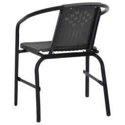 Berkfield Home Garden Chairs 4 pcs Plastic Rattan & Steel 110 kg in Black - thumbnail 5