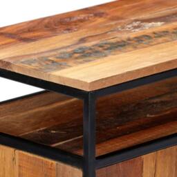 Berkfield Home Side Cabinet 60x35x76 cm Solid Reclaimed Wood & Steel in Brown - Size: 60 x 35 x 76 cm - thumbnail 4
