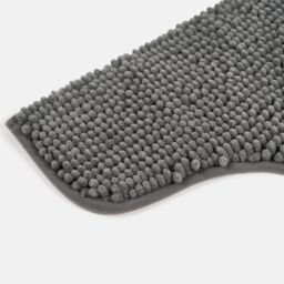 OHS Chenille Pedestal Bath Mat Absorbent Non-Slip Soft Shower in Charcoal - thumbnail 4