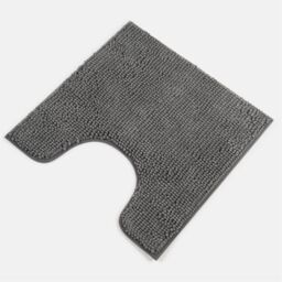 OHS Chenille Pedestal Bath Mat Absorbent Non-Slip Soft Shower in Charcoal - thumbnail 3