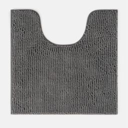 OHS Chenille Pedestal Bath Mat Absorbent Non-Slip Soft Shower in Charcoal - thumbnail 2