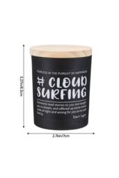 Living and Home Black Glass Cup Soy Wax Scented Candle with Wooden Lid - thumbnail 3