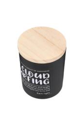 Living and Home Black Glass Cup Soy Wax Scented Candle with Wooden Lid - thumbnail 1
