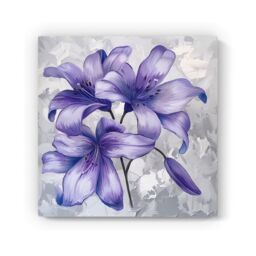 Warren Reed - Designer Purple Lilies Canvas - Size: w10 inch x h10 inch - thumbnail 2