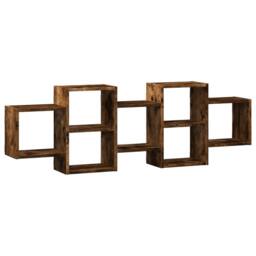 Berkfield Home Wall Shelf Smoked Oak 129x18x42 cm Engineered Wood in Brown - Size: 129 x 18 x 42 cm - thumbnail 1