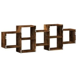 Berkfield Home Wall Shelf Smoked Oak 129x18x42 cm Engineered Wood in Brown - Size: 129 x 18 x 42 cm - thumbnail 6