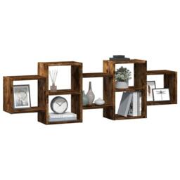 Berkfield Home Wall Shelf Smoked Oak 129x18x42 cm Engineered Wood in Brown - Size: 129 x 18 x 42 cm - thumbnail 3