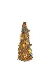 KDMD 84cm Wooden Frosted Decorative Christmas Twig Tree with Lights in Brown - thumbnail 5