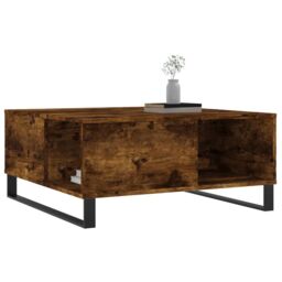 Berkfield Home Coffee Table Smoked Oak 80x80x36.5 cm Engineered Wood in Brown - thumbnail 3