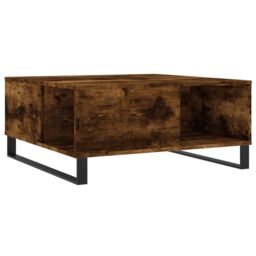 Berkfield Home Coffee Table Smoked Oak 80x80x36.5 cm Engineered Wood in Brown - thumbnail 6