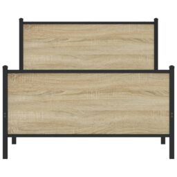 Berkfield Home Metal Bed Frame without Mattress Sonoma Oak 100x200 cm in Brown - thumbnail 5