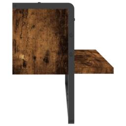 Berkfield Home Wall Shelf with Bar Smoked Oak 65x25x30 cm in Brown - Size: 65 x 25 x 30 cm - thumbnail 5