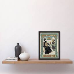 Artery8 Dutch Skate Cocoa Advert Vintage Framed Wall Art Print Georg van Caspel in Green - Size: A4 - thumbnail 4