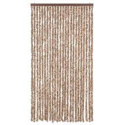 Berkfield Home Fly Curtain Beige & Dark Brown 100x230 cm Chenille - thumbnail 3