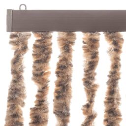 Berkfield Home Fly Curtain Beige & Dark Brown 100x230 cm Chenille - thumbnail 4