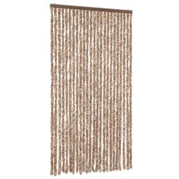 Berkfield Home Fly Curtain Beige & Dark Brown 100x230 cm Chenille - thumbnail 2