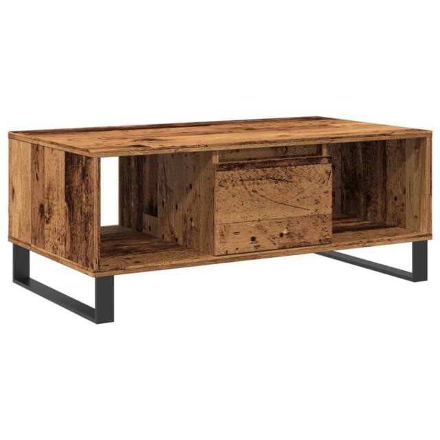 Berkfield Home Coffee Table Old Wood 90x50x36.5 cm Engineered Wood in Brown - image 1