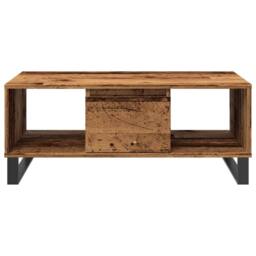 Berkfield Home Coffee Table Old Wood 90x50x36.5 cm Engineered Wood in Brown - thumbnail 4