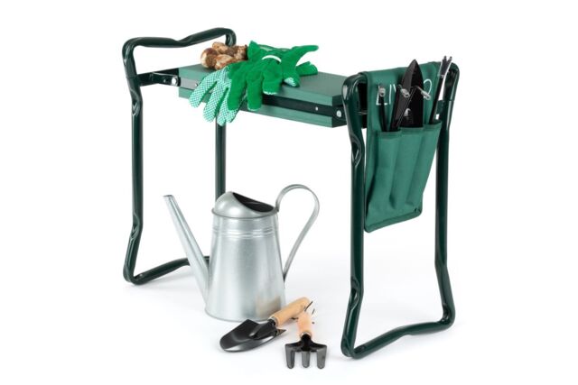 LIVIVO 2 in 1 Garden Kneeler & Seat Foldable Garden Bench with Handles Foam Pad & Tool Bag for Gardening in Bright Green - image 1