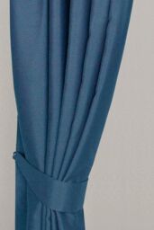 Homescapes Herringbone Curtain Tie Back Pair in Navy