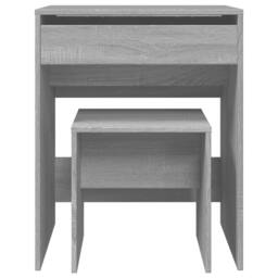 Berkfield Home Beautiful Dressing Table & Stool Grey Sonoma 60x40x113.5 cm - thumbnail 5