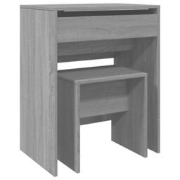 Berkfield Home Beautiful Dressing Table & Stool Grey Sonoma 60x40x113.5 cm - thumbnail 3