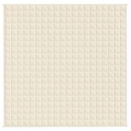 Berkfield Home Weighted Blanket Light Cream 200x200 cm 9 kg Fabric - thumbnail 3