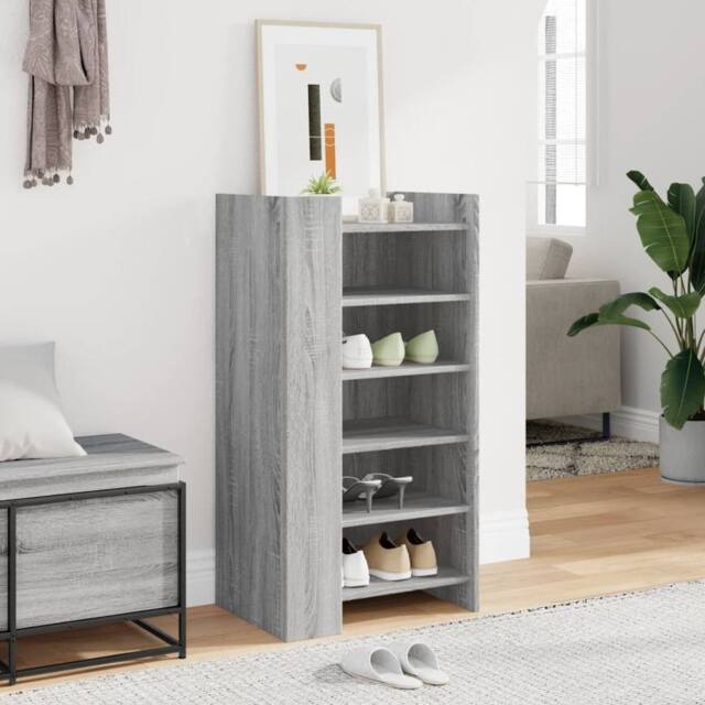 Berkfield Home Shoe Cabinet Grey Sonoma 52x37.5x100 cm Engineered Wood - image 1