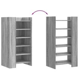 Berkfield Home Shoe Cabinet Grey Sonoma 52x37.5x100 cm Engineered Wood - thumbnail 7