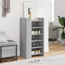 Berkfield Home Shoe Cabinet Grey Sonoma 52x37.5x100 cm Engineered Wood - thumbnail 1
