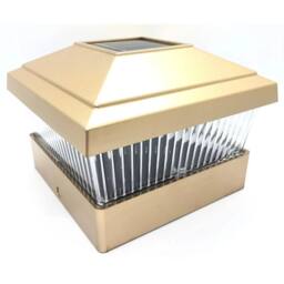 NESTLUNE Solar LED 4x4 Deck Post Cap Lights Outdoor Garden Fence in Gold - thumbnail 1