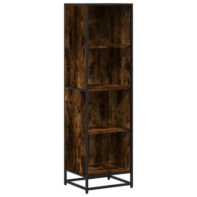 Berkfield Home Book Cabinet Smoked Oak 40x35x139 cm Engineered Wood in Brown - Size: 40 x 35 x 139 cm - image 1