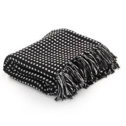 Berkfield Home Throw Cotton Squares 220x250 cm Black - thumbnail 2