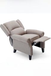 More4Homes Charlotte Modern Fabric Pushback Recliner Sofa Accent Chair in Cream - thumbnail 3