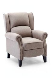 More4Homes Charlotte Modern Fabric Pushback Recliner Sofa Accent Chair in Cream - thumbnail 2