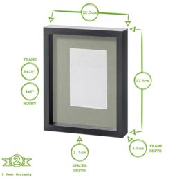 "Nicola Spring 8x10"" White 3D Box Photo Frames 4x6"" - x2 in Ivory" - thumbnail 4
