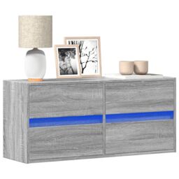 Berkfield Home TV Wall Cabinet with LED Lights Grey Sonoma 100x31x45 cm - Size: 100 x 31 x 45 cm - thumbnail 1