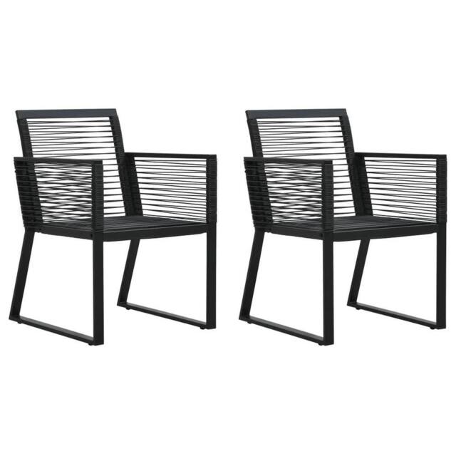 Berkfield Home Garden Chairs 2 pcs Black PVC Rattan - image 1