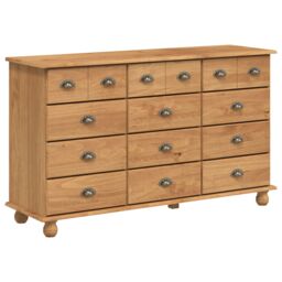 "Berkfield Home Chest of Drawers ""ASKIM"" 79x40x133.5 cm Solid Wood Pine in Brown" - thumbnail 2