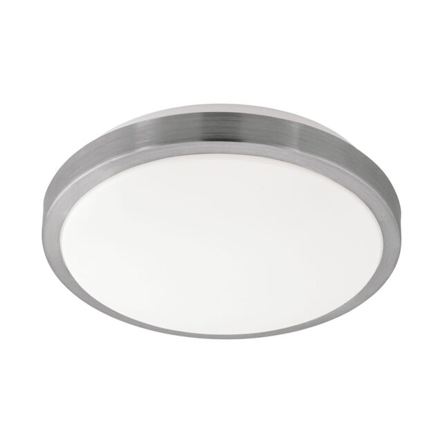Loops Wall Flush Ceiling Light White Shade White Satined Nickel Plastic Bulb LED 23W in Metallics - image 1
