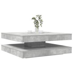 Berkfield Home Modern Coffee Table 360-Degree Rotatable Concrete Grey 90x90x34.5 cm - thumbnail 2