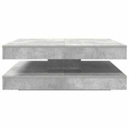 Berkfield Home Modern Coffee Table 360-Degree Rotatable Concrete Grey 90x90x34.5 cm - thumbnail 4