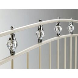 Ashfield Crystal Finial Metal Bed Frame in White - Size: Single - thumbnail 4