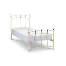 Ashfield Crystal Finial Metal Bed Frame in White - Size: Single - thumbnail 2