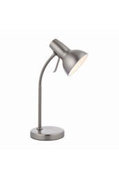 Netlighting Amalfi LED 1 Light Table Lamp Satin Nickel Gloss White Paint GU10 in Grey