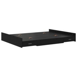 Berkfield Home Storage Bed Frame with Drawer with Headboard with Storage Black oak 160 x 200 cm - thumbnail 7