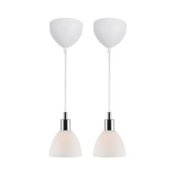 Nordlux Vintage Indoor Pendant Light Silver Glass E14 2 Pack - Mains Powered, IP20 - thumbnail 1